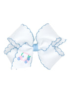 Country Club Embroidered Moonstitch Grosgrain Bows