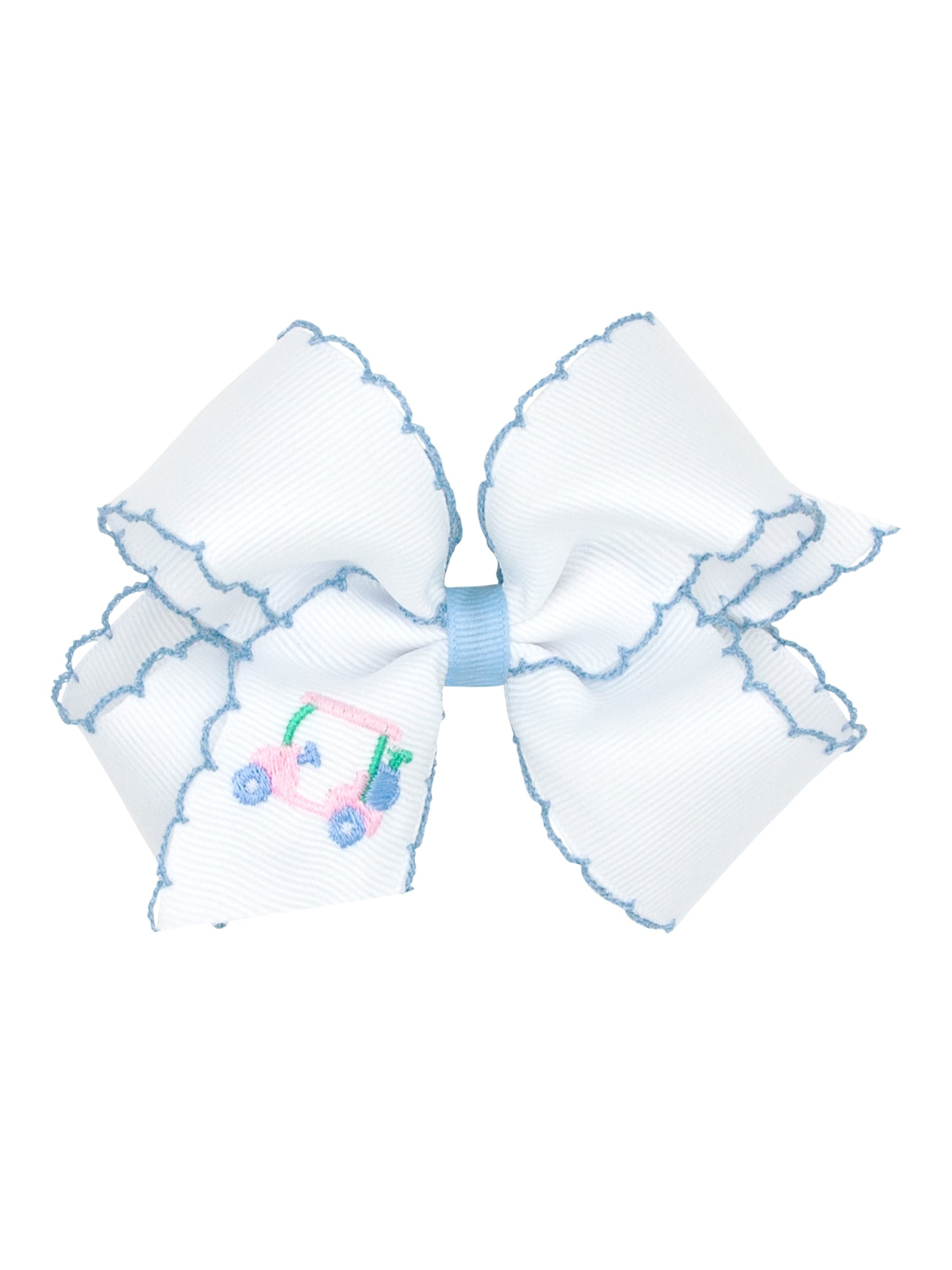 Country Club Embroidered Moonstitch Grosgrain Bows
