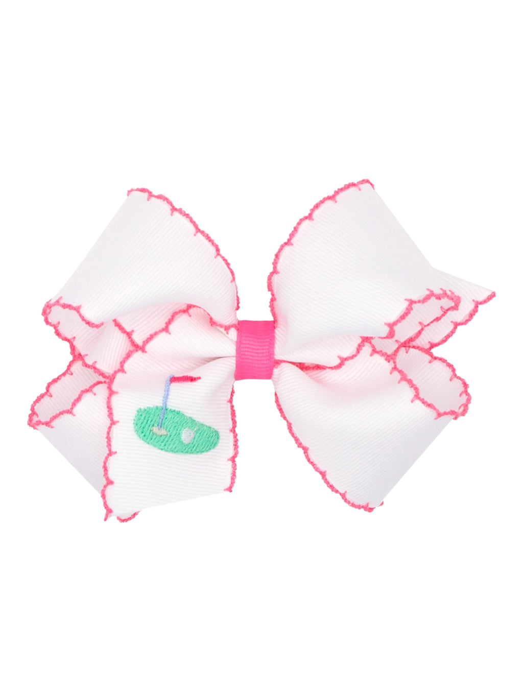 Country Club Embroidered Moonstitch Grosgrain Bows