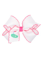 Country Club Embroidered Moonstitch Grosgrain Bows