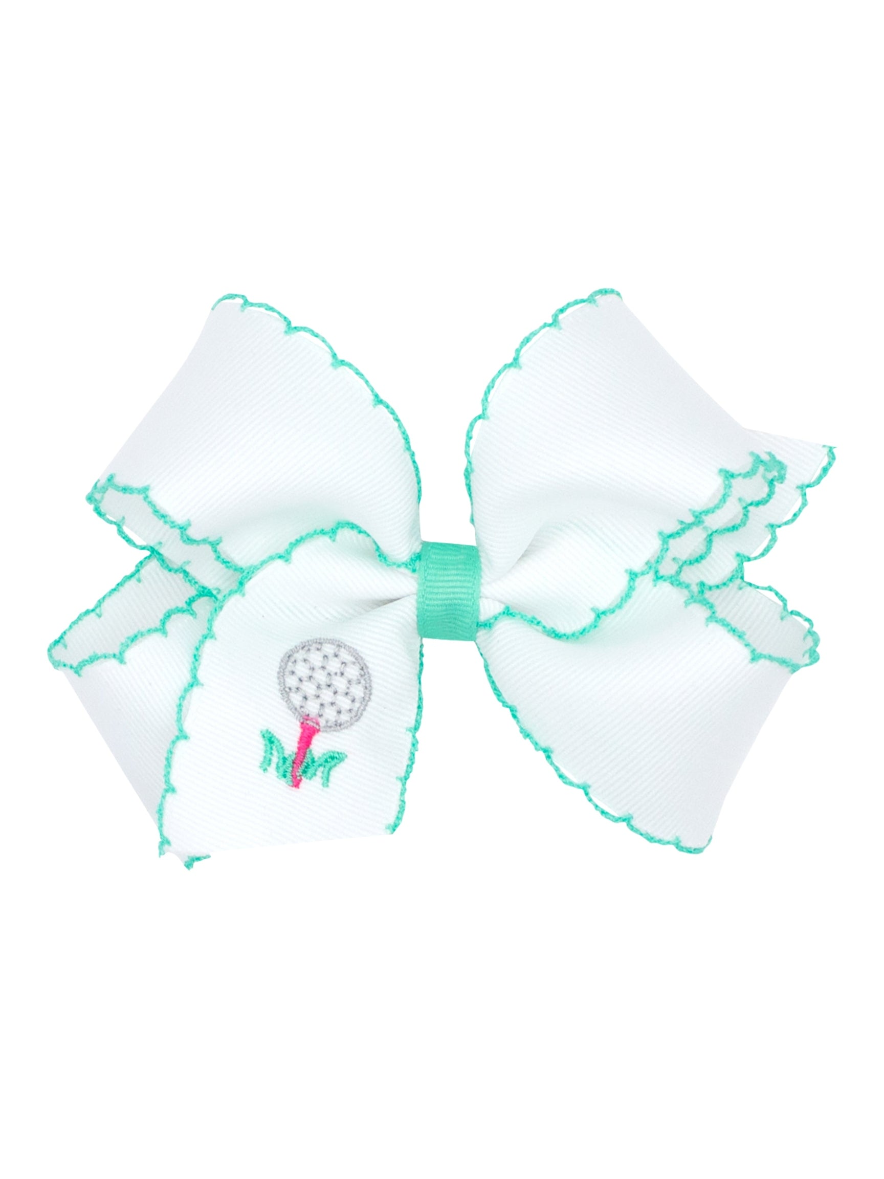 Country Club Embroidered Moonstitch Grosgrain Bows
