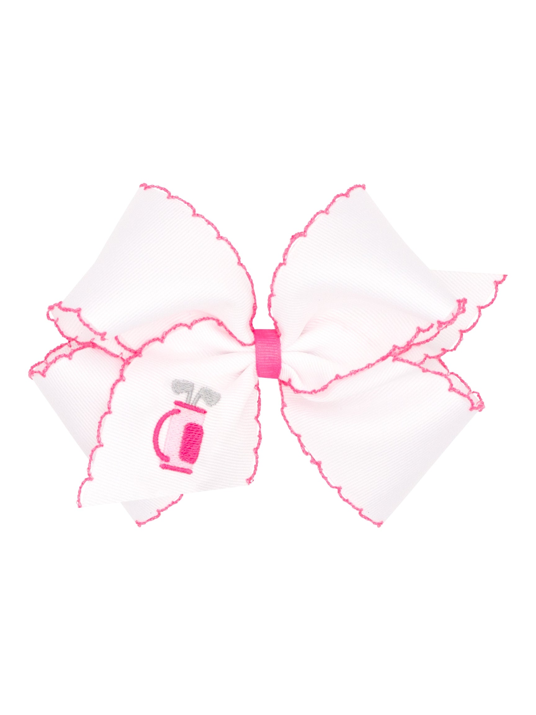 Country Club Embroidered Moonstitch Grosgrain Bows