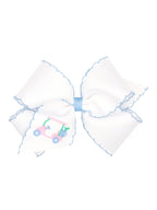 Country Club Embroidered Moonstitch Grosgrain Bows