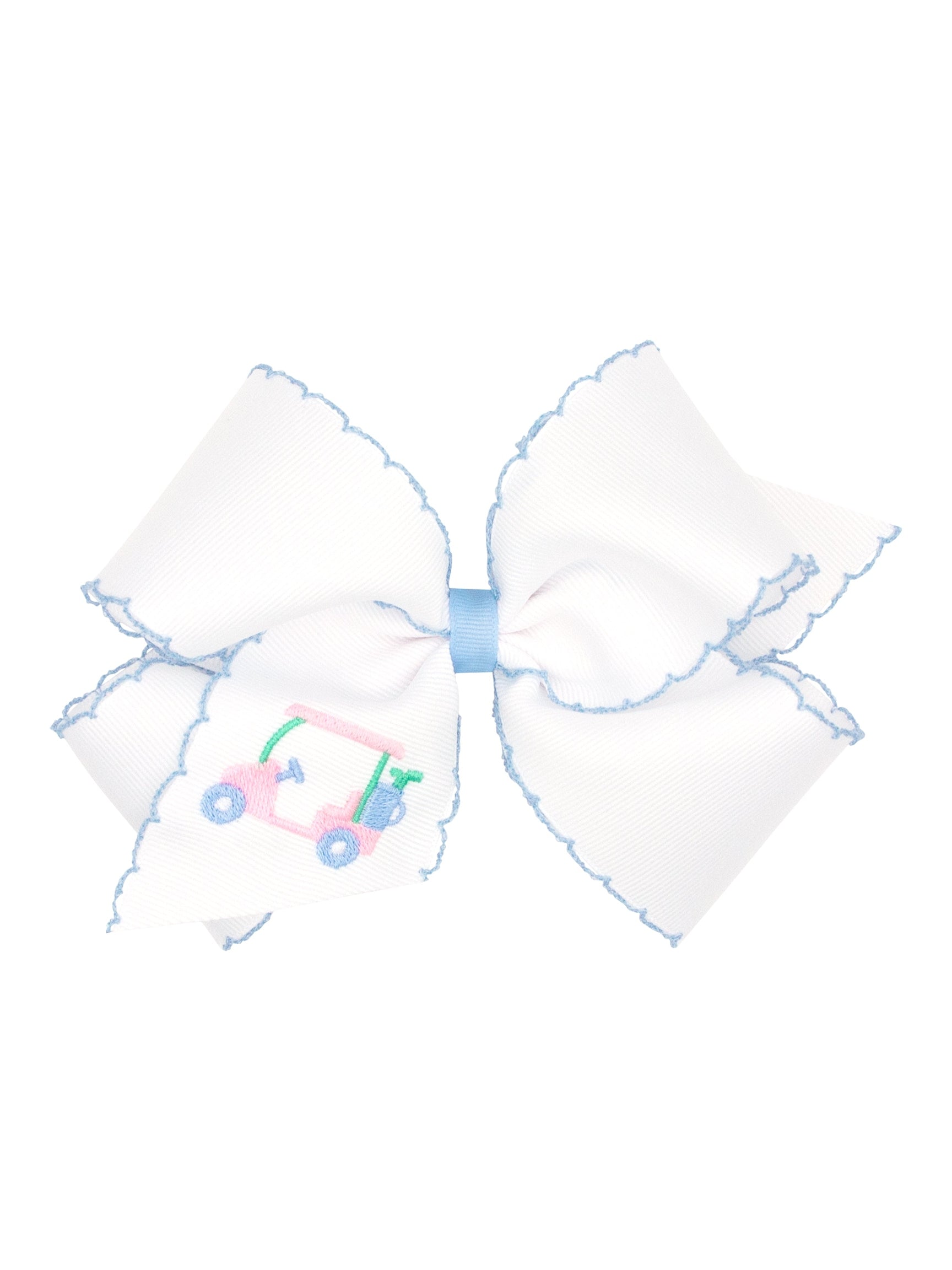 Country Club Embroidered Moonstitch Grosgrain Bows