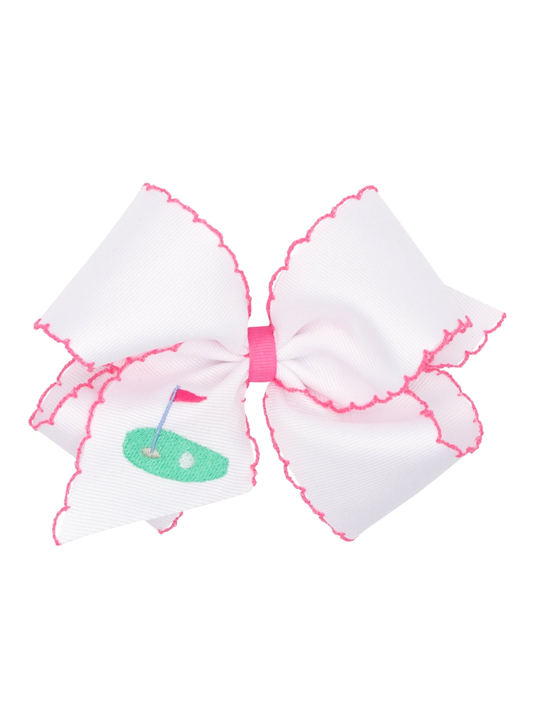 Country Club Embroidered Moonstitch Grosgrain Bows