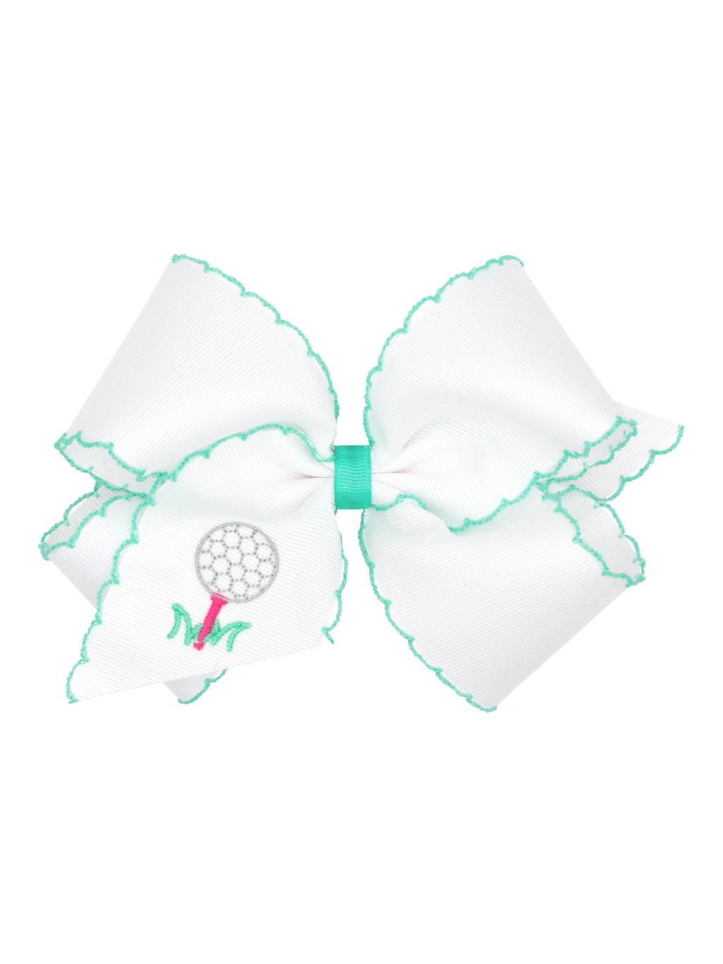 Country Club Embroidered Moonstitch Grosgrain Bows