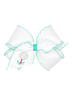 Country Club Embroidered Moonstitch Grosgrain Bows