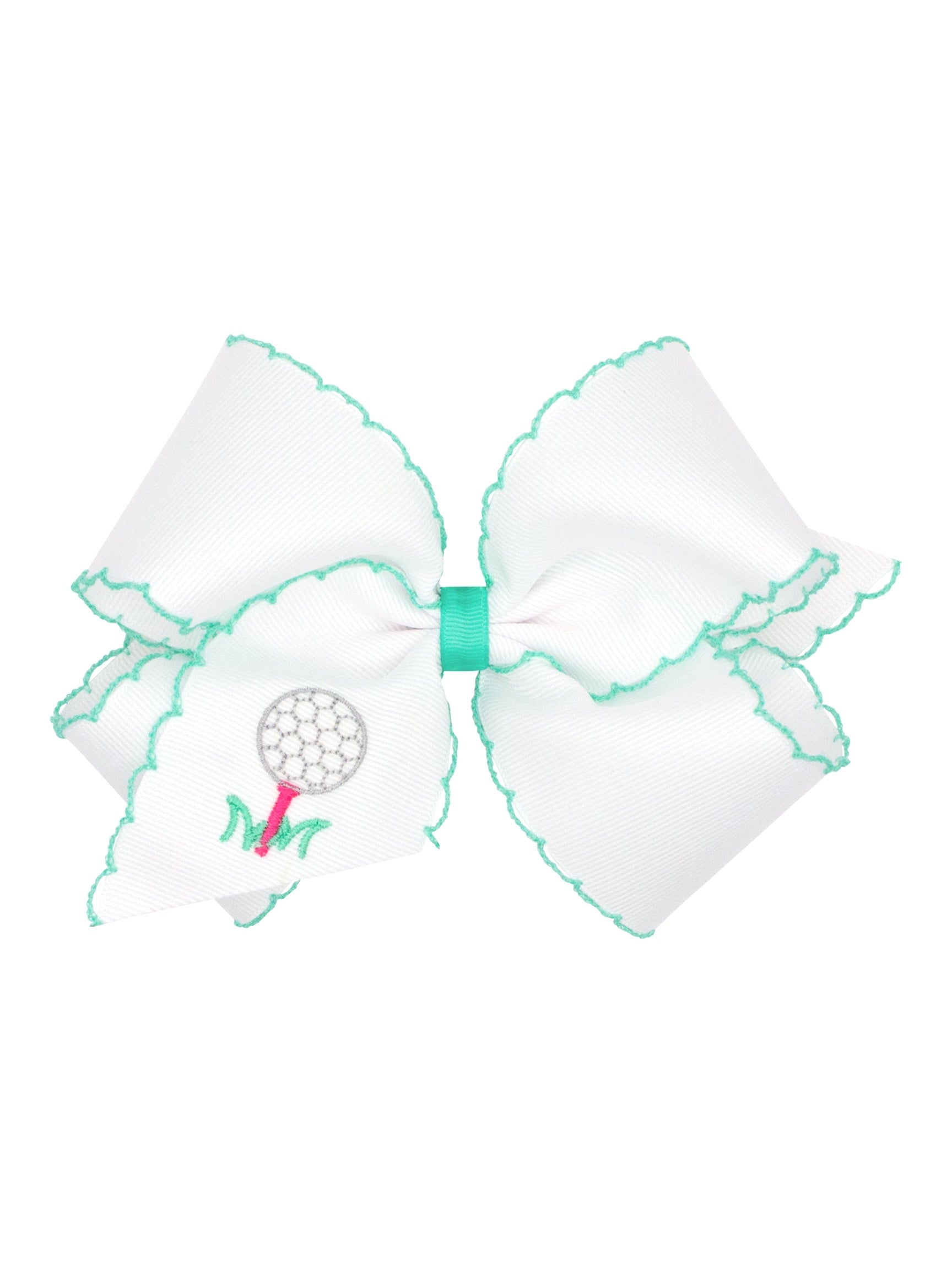 Country Club Embroidered Moonstitch Grosgrain Bows