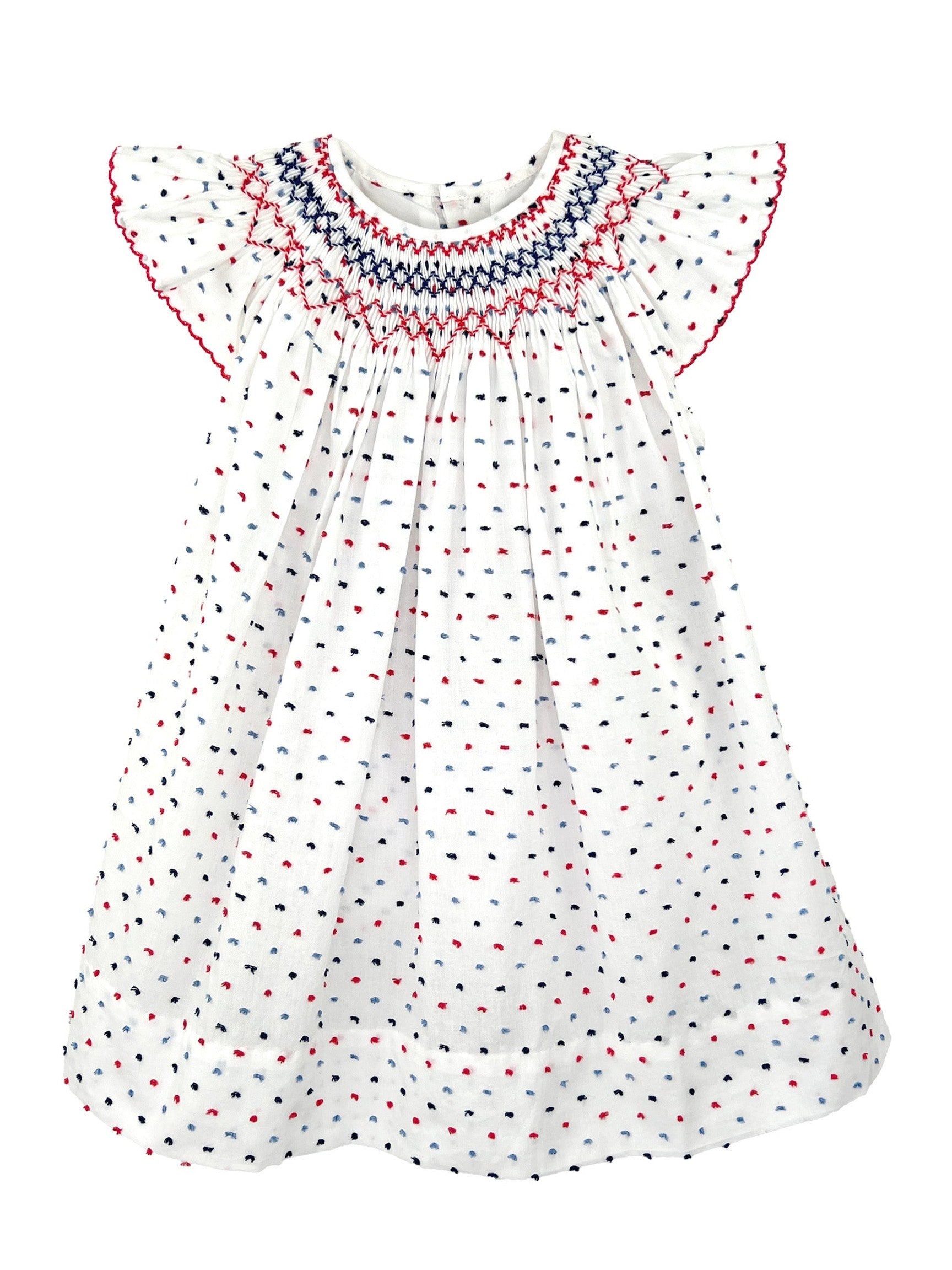 Patriotic Swiss Dot Bishop Dress