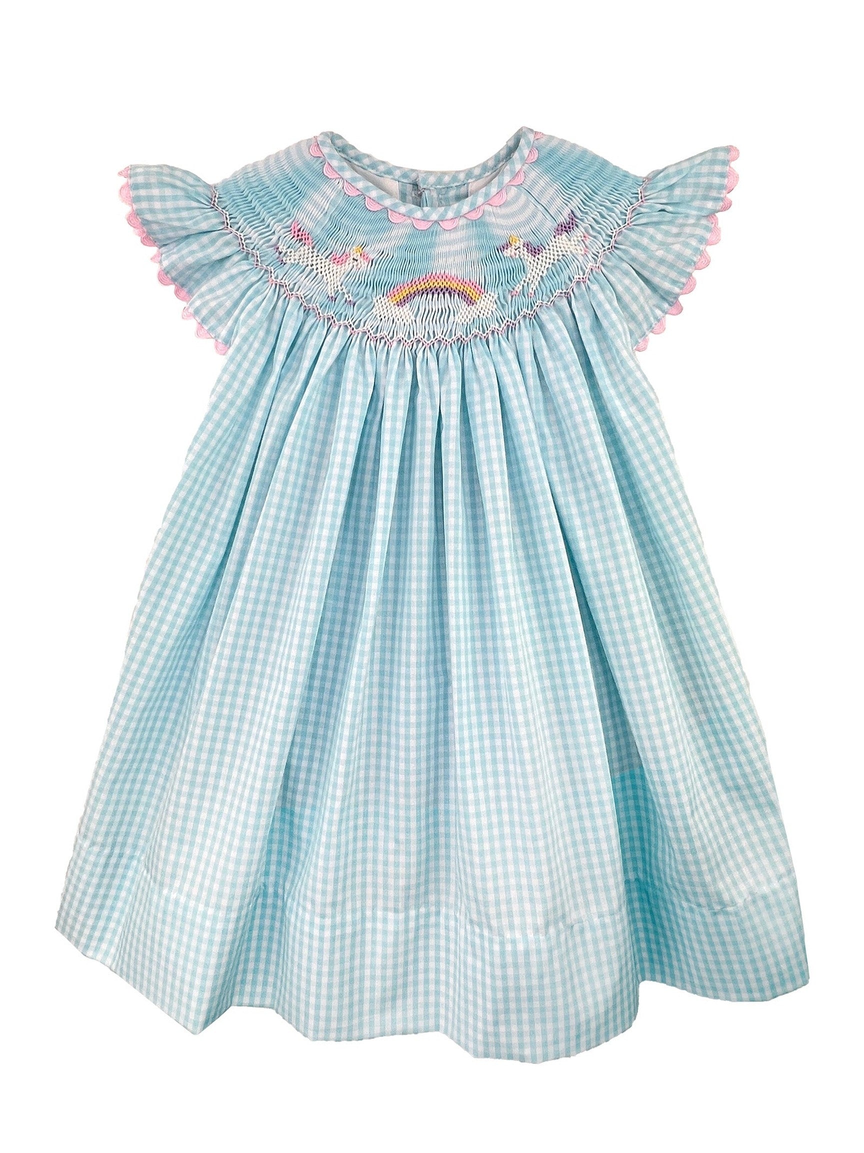 Unicorn Smocked Bishop Dress