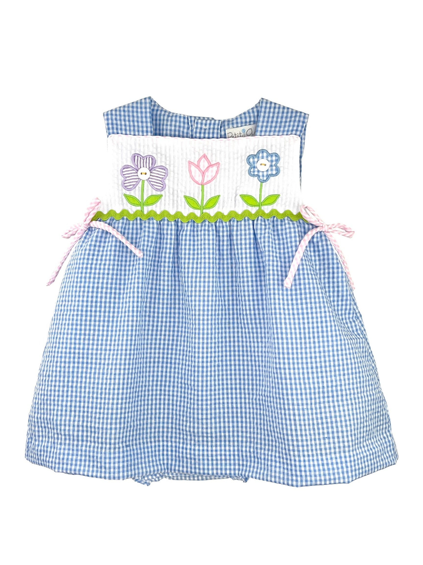 Flowers Applique Bubble Dress