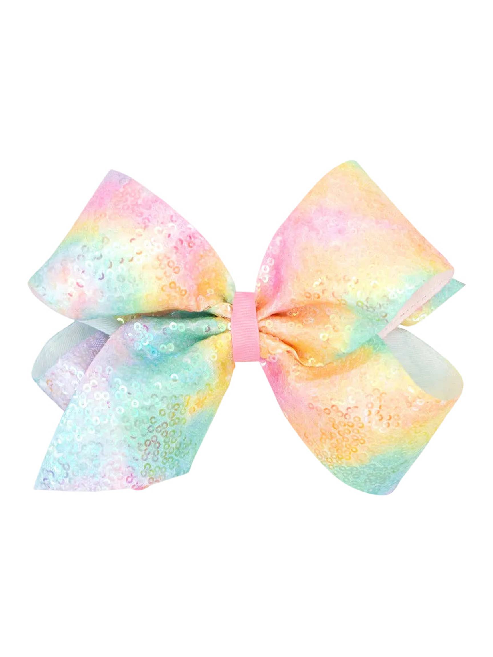 Pastel Tie Dye Sequin Hair Bow