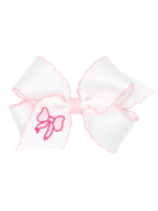 Moonstitch Embroidered Grosgrain Bow - Posh Tots Children's Boutique