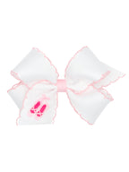 Moonstitch Embroidered Grosgrain Bow - Posh Tots Children's Boutique