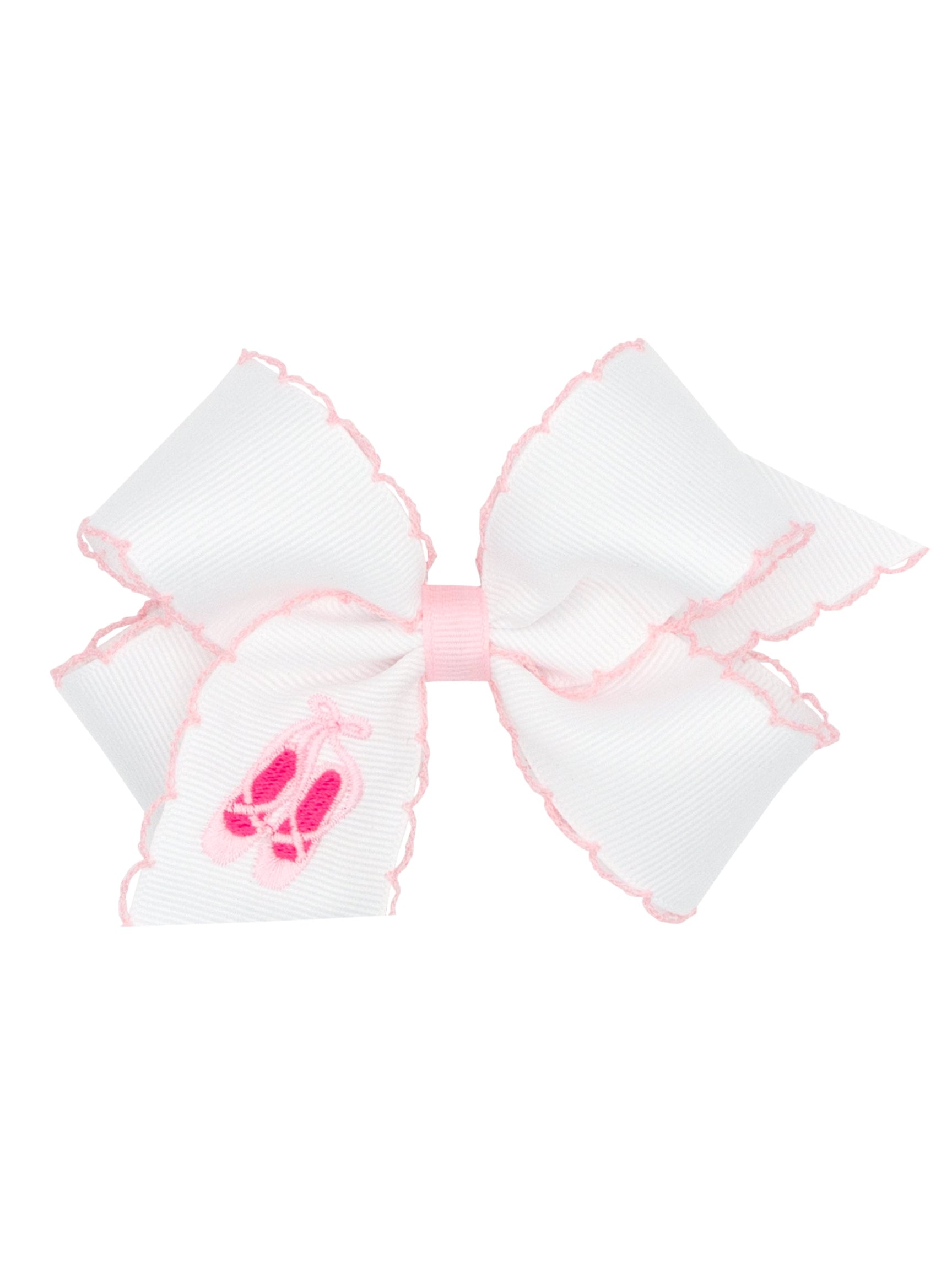 Moonstitch Embroidered Grosgrain Bow - Posh Tots Children's Boutique