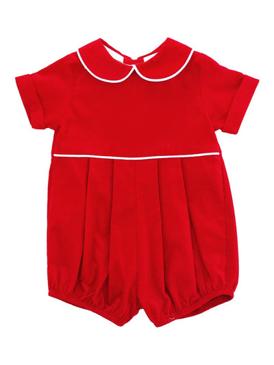 Red Cord Dressy Short Bubble - Posh Tots Children's Boutique