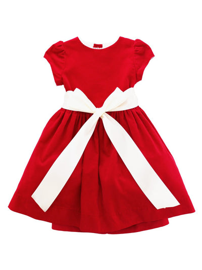 Red Cord with Pearls Dress - Posh Tots Children's Boutique