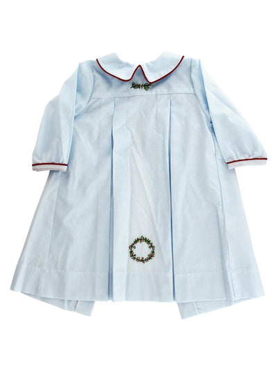 Embroidered Wreath on Blue Boy Daygown