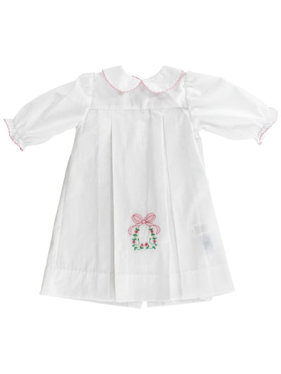 White w/Pink Bow & Rosebuds Daygown