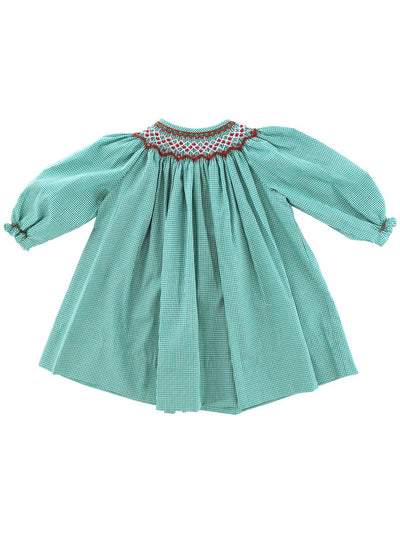 Smocked Holly Geometrics Green Bishop