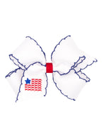 Patriotic Embroidered Moonstitch Bow