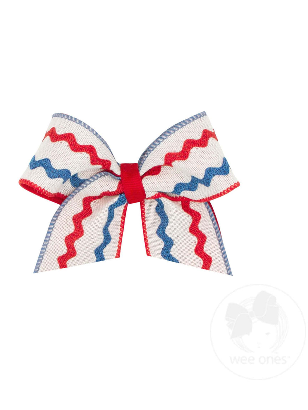 Linen Ric-Rac with Linen Underlay Cheer Bow