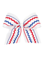 Linen Ric-Rac with Linen Underlay Cheer Bow