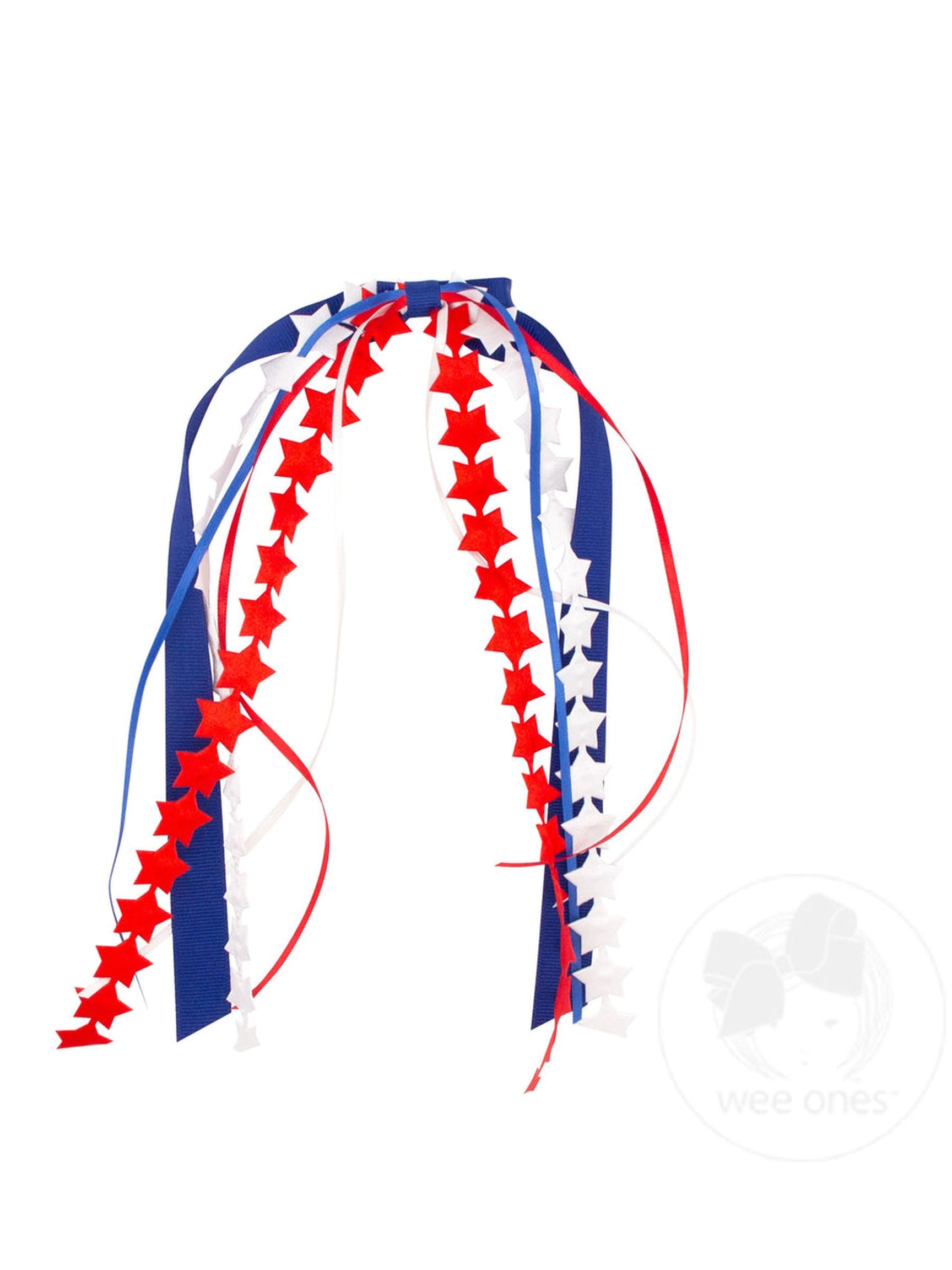 Satin Stars with Grosgrain Streamers Hair Clip