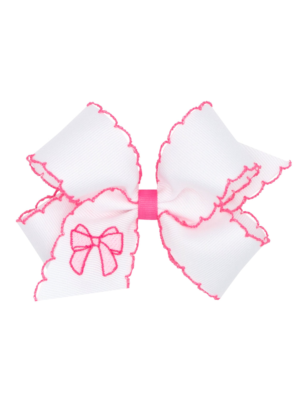 Moonstitch Embroidered Grosgrain Bow - Posh Tots Children's Boutique