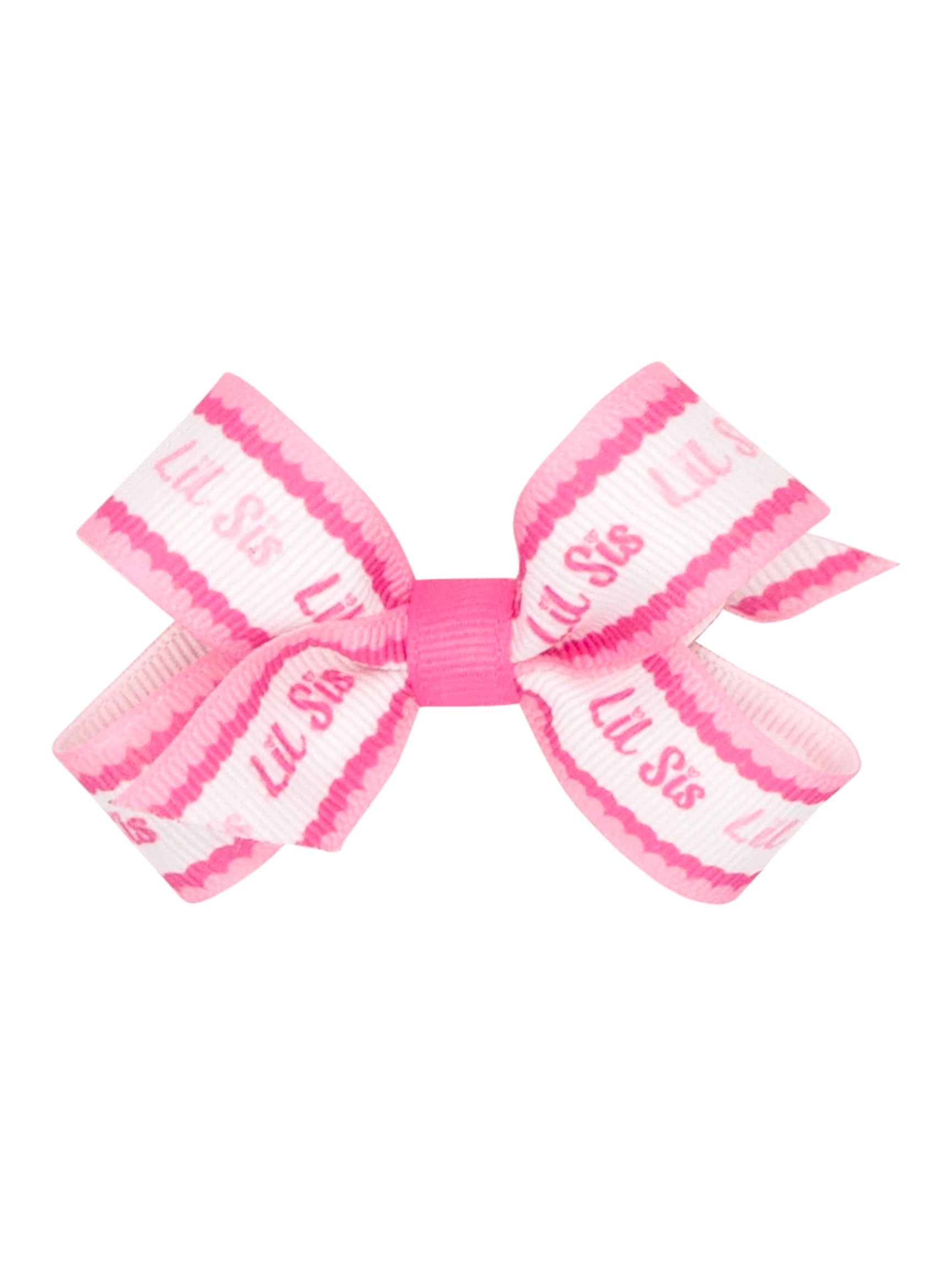 Lil' Sister Print Grosgrain Bow
