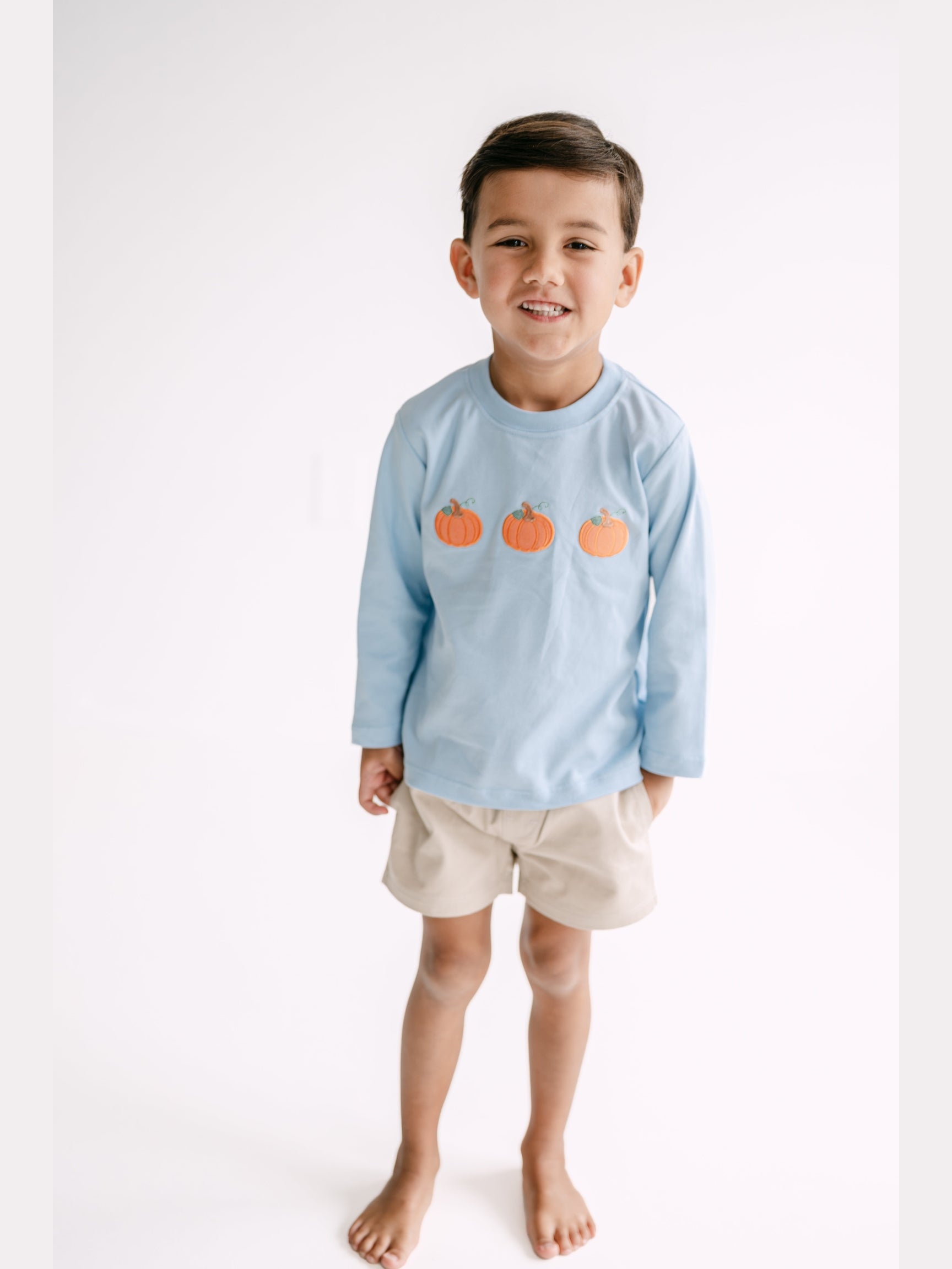 Pumpkin Trio Applique L/S Shirt