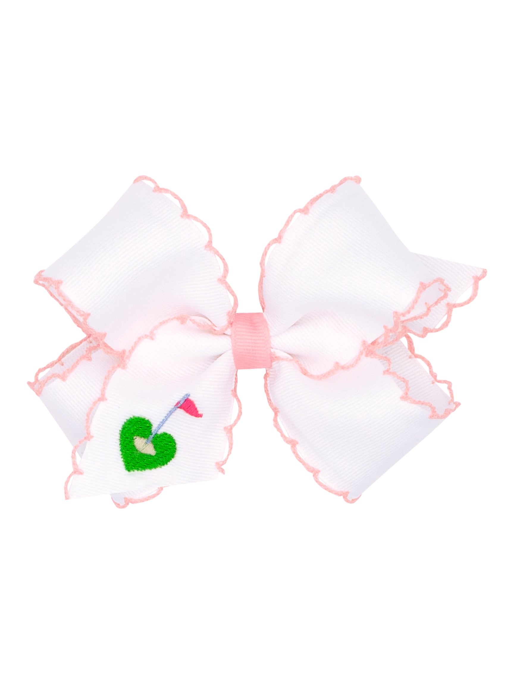 Country Club Embroidered Moonstitch Grosgrain Bows