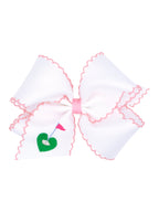 Country Club Embroidered Moonstitch Grosgrain Bows