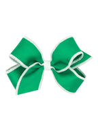 Sporty Grosgrain Hair Bow with Serged Edge