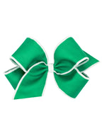 Sporty Grosgrain Hair Bow with Serged Edge