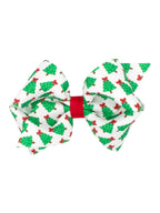 Christmas Tree Print Hair Bow