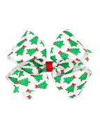 Christmas Tree Print Hair Bow