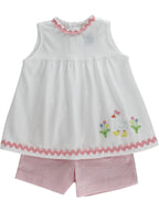 Girls Appliquéd Short Set