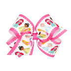 Princess Print Grosgrain Hair Bow