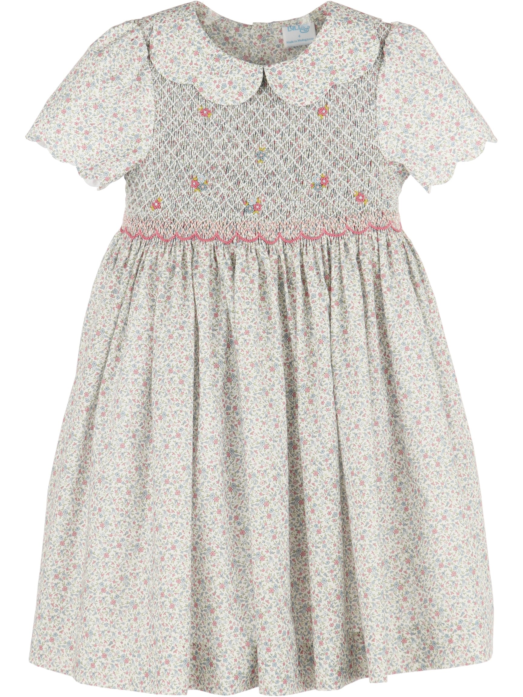 Pink Fall Blossom Smock Dress