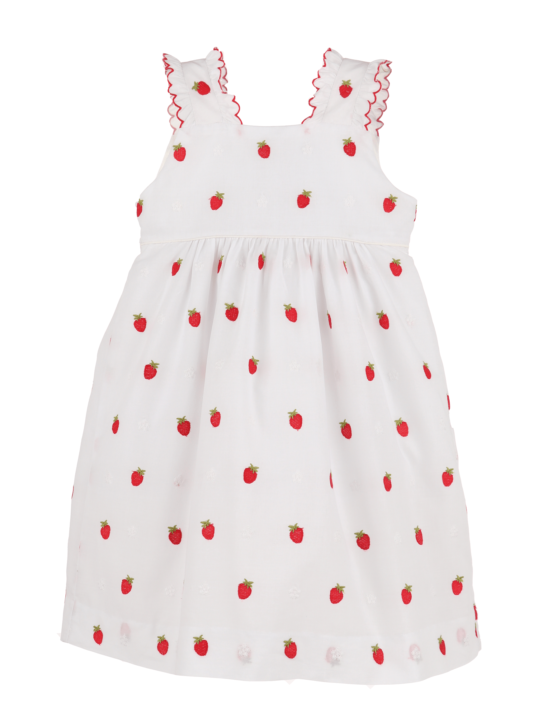 Embroidered Strawberries Dress