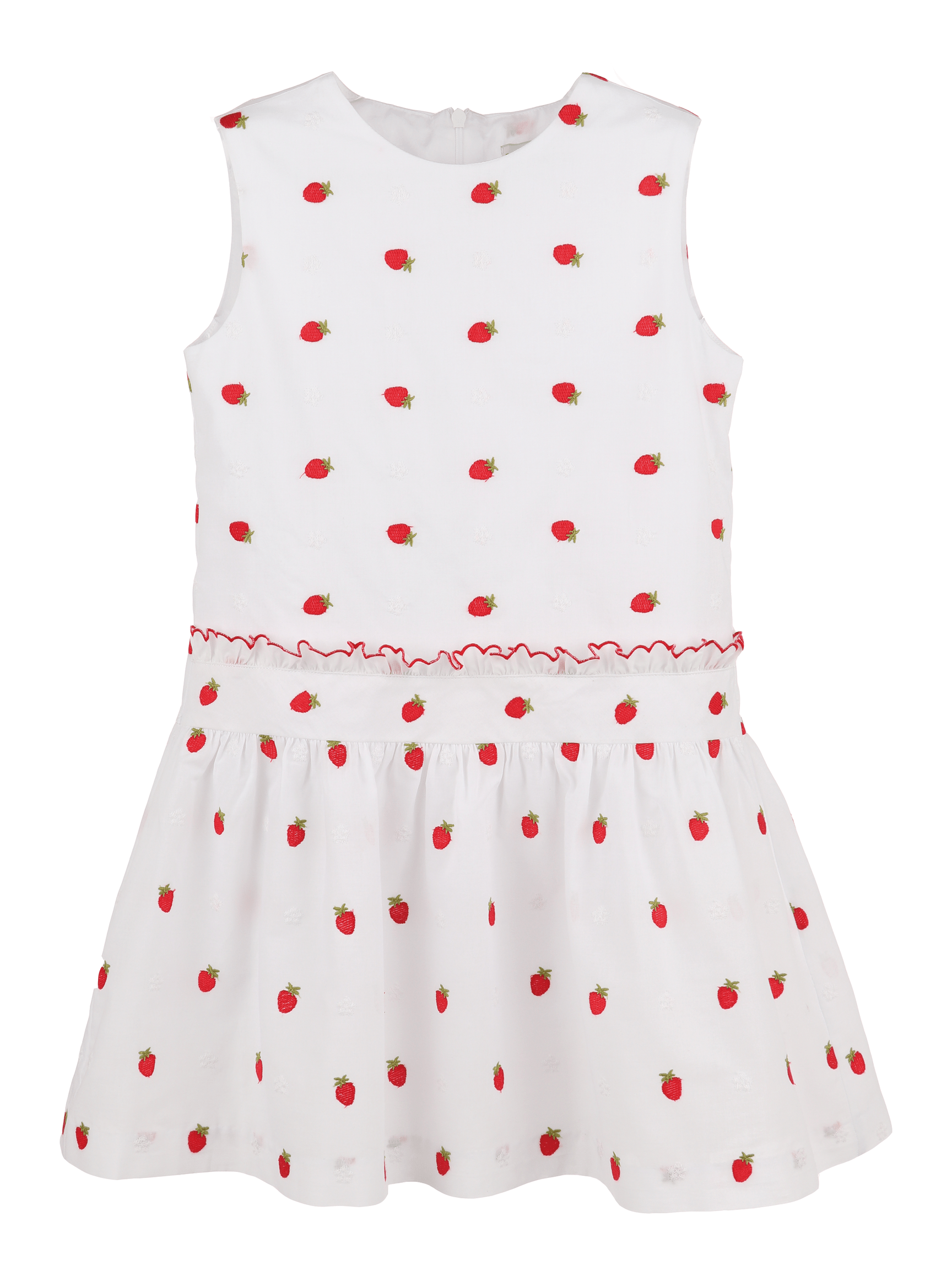Embroidered Strawberries Dropwaist Dress
