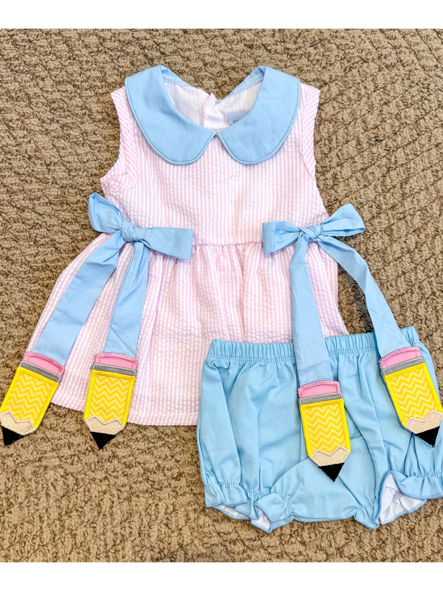 Pencil Tag Tie Bloomer Set
