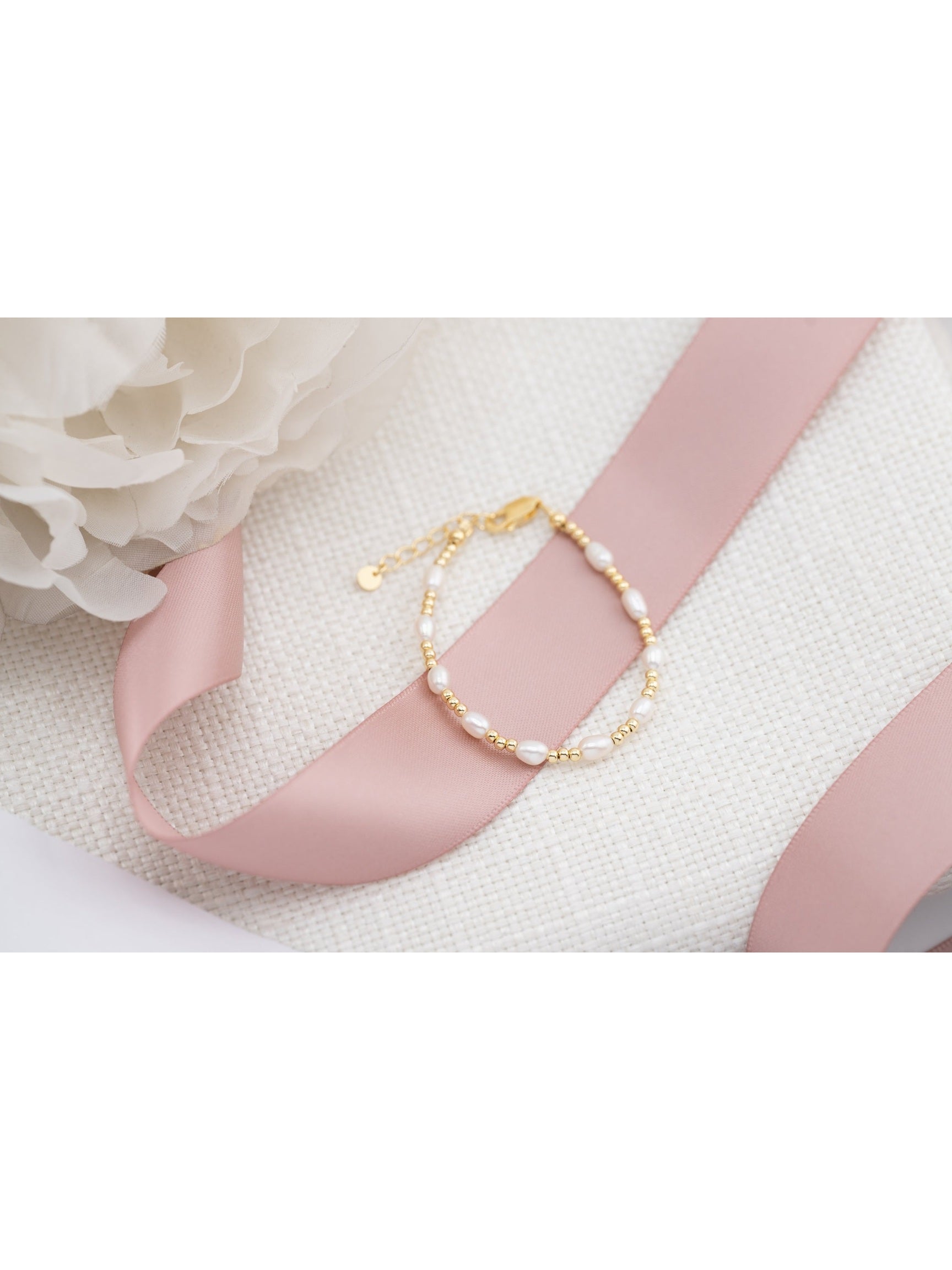 Quinn - 14K Gold-Plated Genuine Pearl Girl Beaded Bracelet