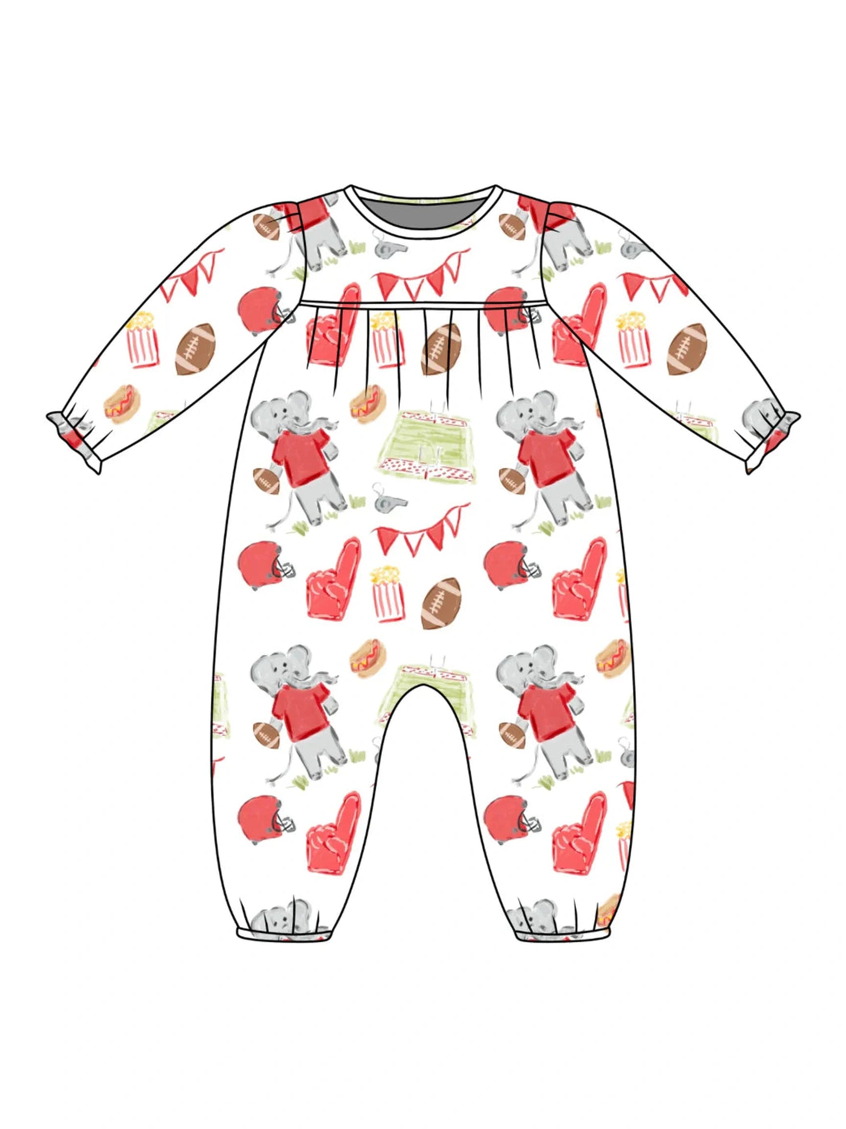 PRE-ORDER Ruthie Romper - Game Day Elephant