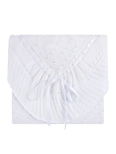 Pointelle Knit Ruffle Blanket