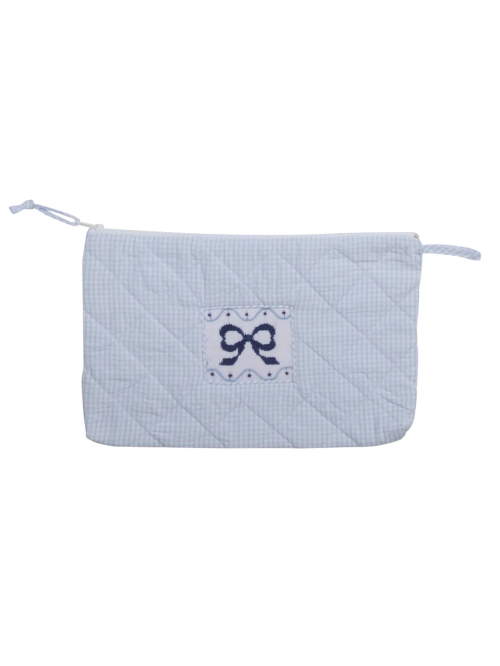 Quilted Luggage - Blue Bow