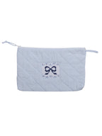 Quilted Luggage - Blue Bow
