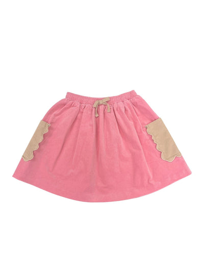 Colorblock Circle Skirt - Pink/Cream