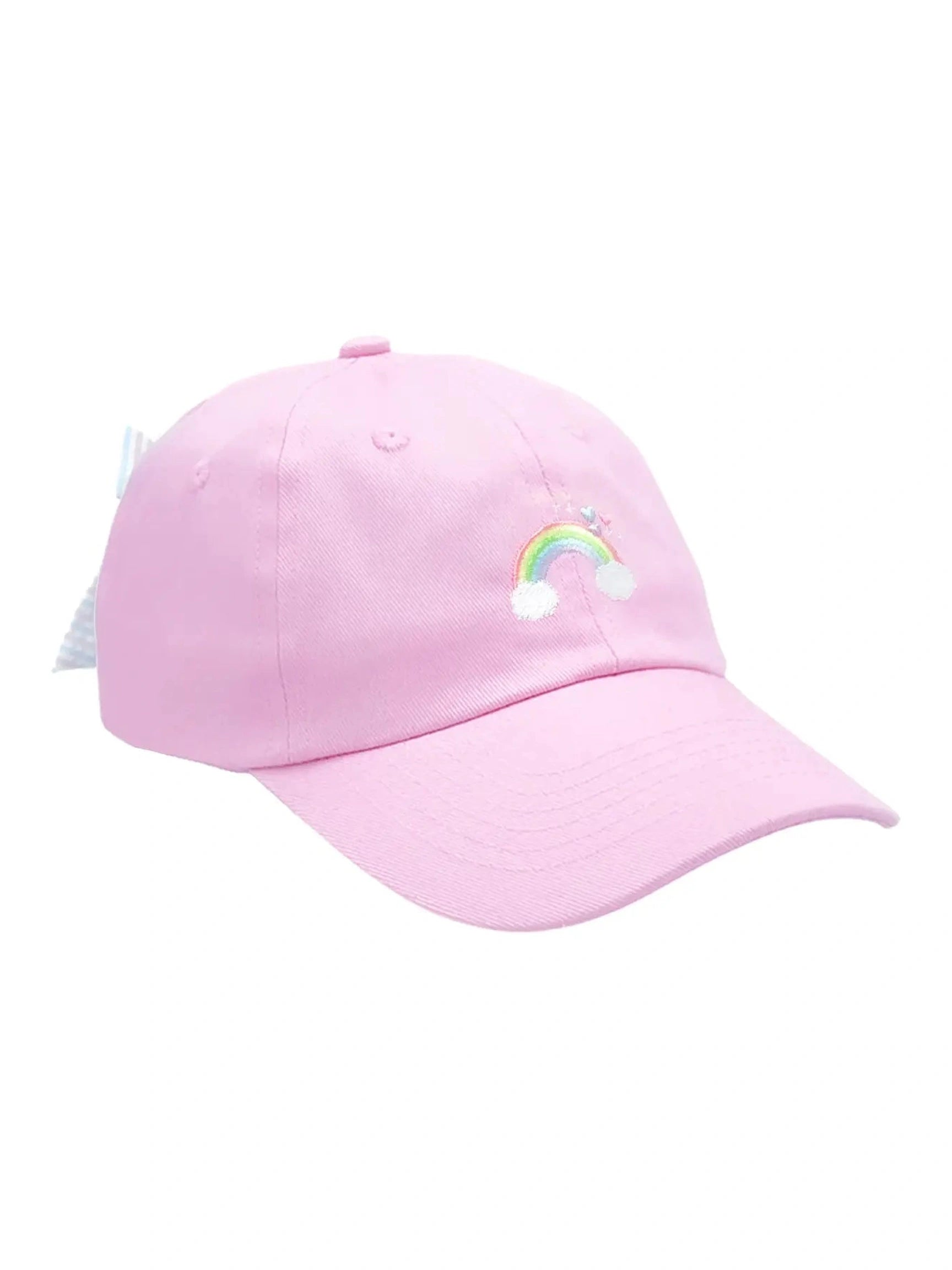 Rainbow Sparkle Bow Baseball Hat